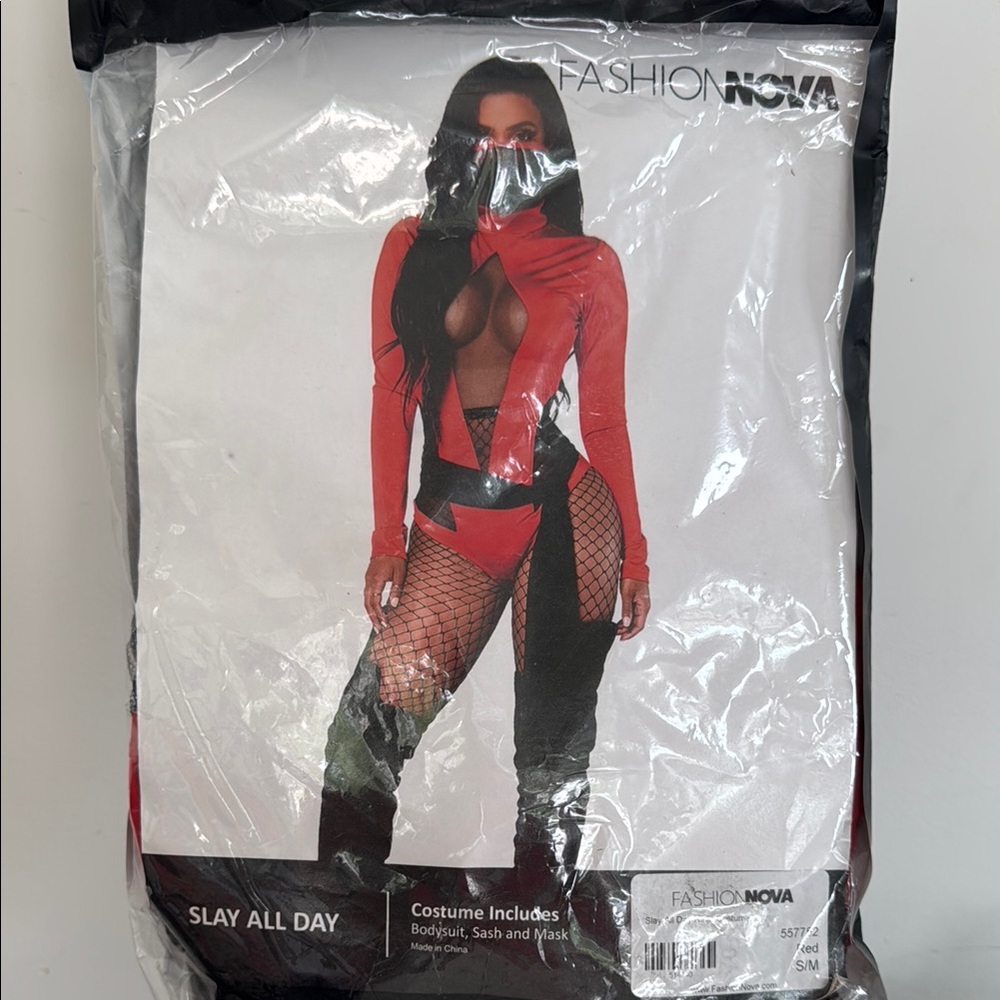 Fashion Nova Red and Black Costume Ensemble